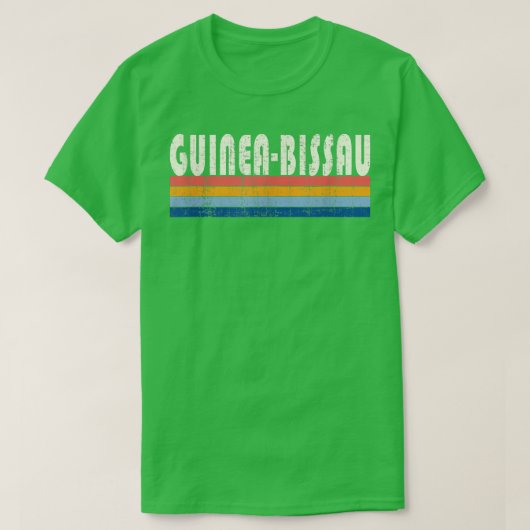 レトロヴィンテージ70s 80sスタイルギニアビサウ tシャツ (デザイン正面)