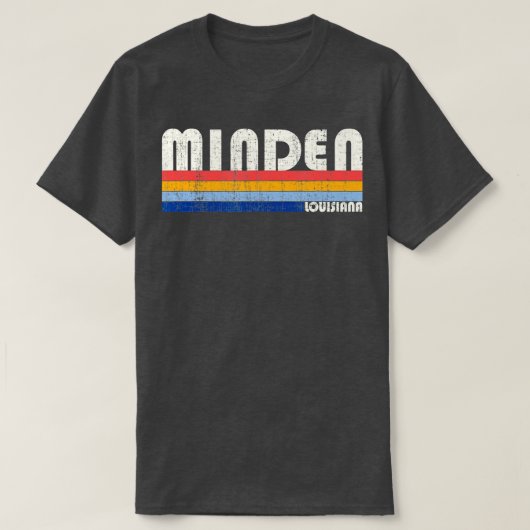 レトロヴィンテージ70s 80sスタイルミンデンルイジアナ tシャツ (デザイン正面)