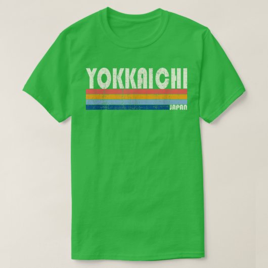 レトロヴィンテージ70s 80sスタイル四日市 tシャツ (デザイン正面)