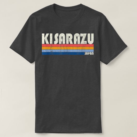レトロヴィンテージ70s 80sスタイル木更津，日本 tシャツ (デザイン正面)