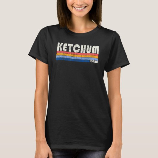 レトロヴィンテージ70s 80sスタイルKetchum Id Tシャツ (正面)