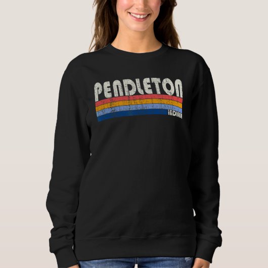 レトロヴィンテージ70s 80sスタイルPendleton Indiana スウェットシャツ (正面)