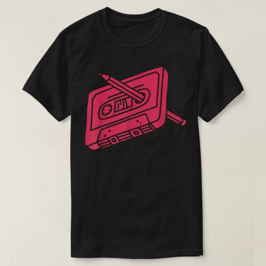 レトロヴィンテージ80の音楽テープ Tシャツ (デザイン正面)