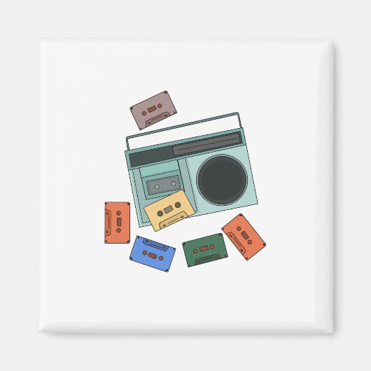 レトロヴィンテージ80の音楽 マグネット (正面)
