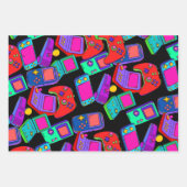 レトロヴィンテージ80ズゲーマーデザイン ラッピングペーパーシート (正面3)