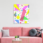 レトロヴィンテージ80sおよび90sスタイル キャンバスプリント (インサイチュ (リビング))