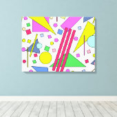 レトロヴィンテージ80sおよび90sスタイル キャンバスプリント (インサイチュ (ウッドフロア))
