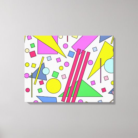 レトロヴィンテージ80sおよび90sスタイル キャンバスプリント (正面)