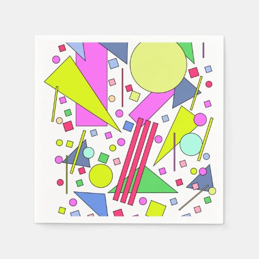 レトロヴィンテージ80sおよび90sスタイル スタンダードカクテルナプキン (正面)