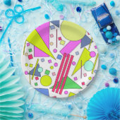 レトロヴィンテージ80sおよび90sスタイル ペーパープレート (パーティー)