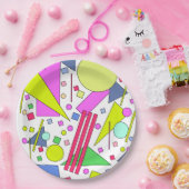 レトロヴィンテージ80sおよび90sスタイル ペーパープレート (パーティー)