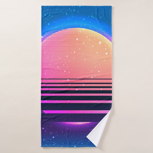 レトロヴィンテージ80sまたは90sの幾何スタイル抽象芸術  バスタオル (バスタオル)