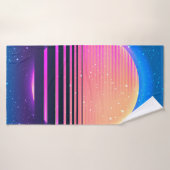 レトロヴィンテージ80sまたは90sの幾何スタイル抽象芸術  バスタオル (バスタオル)