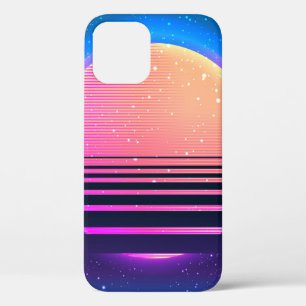 レトロヴィンテージ80sまたは90sの幾何スタイル抽象芸術 iPhone 12ケース