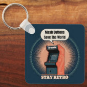 レトロヴィンテージ80sアーケードゲームオタク キーホルダー (正面)