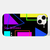 レトロヴィンテージ80sカラフルネオントレンディー幾何学模様 Case-Mate iPhoneケース (裏面 (横))