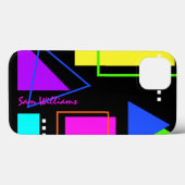 レトロヴィンテージ80sカラフルネオントレンディー幾何学模様 Case-Mate iPhoneケース (裏面 (横))