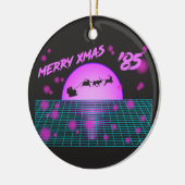 レトロヴィンテージ80sクリスマスサンタスリートインディア セラミックオーナメント (左)