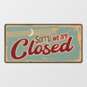 レトロヴィンテージ「申し訳ございません。閉じられました」の署名 ウィンドウサイン (シート)