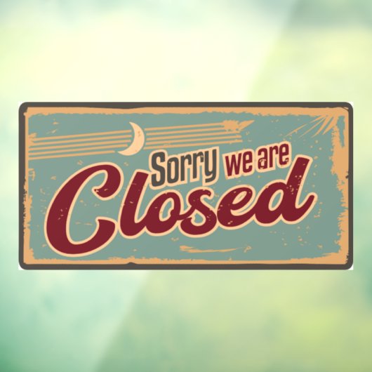 レトロヴィンテージ「申し訳ございません。閉じられました」の署名 ウィンドウサイン (シート3)