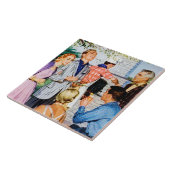 レトロヴィンテージbbqパーティー毎日 タイル (側面)