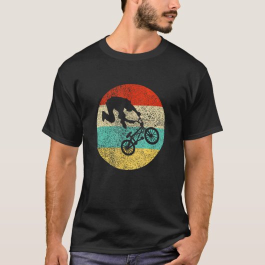 レトロヴィンテージBMXバイクライダーフリースタイル通りTric Tシャツ (正面)