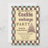 レトロヴィンテージCookie交換パーティの招待状 招待状 (正面)