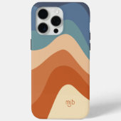 レトロヴィンテージGroovy波ストライプのモノグラム Case-Mate iPhoneケース (裏面)