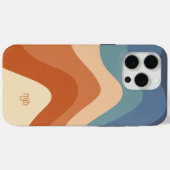 レトロヴィンテージGroovy波ストライプのモノグラム Case-Mate iPhoneケース (裏面 (横))