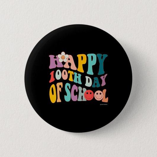 レトロヴィンテージGroovy 100 School For Teache 缶バッジ (正面)