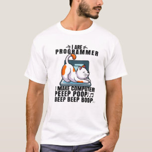 レトロヴィンテージIはプログラマーComputer Cat Beep F Tシャツ