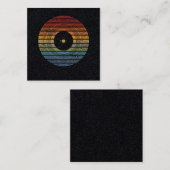 レトロヴィンテージVinyl 80s 90sミュージックパーティーディスコギフト スクエア名刺 (正面/裏面)