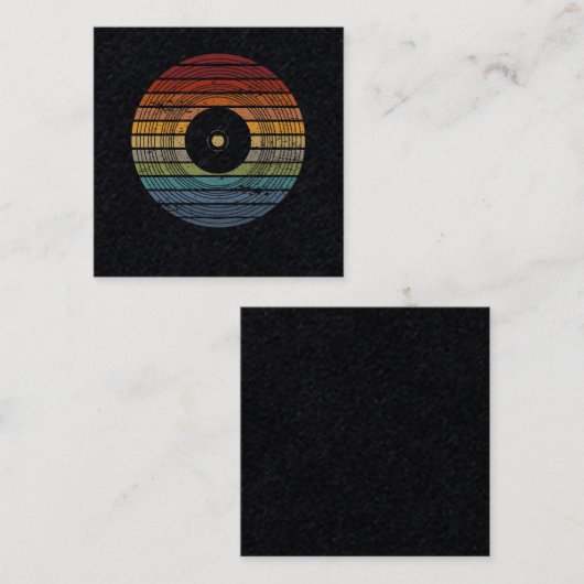 レトロヴィンテージVinyl 80s 90sミュージックパーティーディスコギフト スクエア名刺