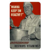 レトロヴィンテージWWIIビタミン健康食品料理 マグネット (縦)