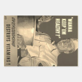 レトロヴィンテージWWIIビタミン健康食品料理 ラッピングペーパーシート (正面3)