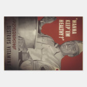 レトロヴィンテージWWIIビタミン健康食品料理 ラッピングペーパーシート (正面2)