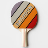レトロヴィーはっきりしたブストライプのレインボー 卓球ラケット (裏面)