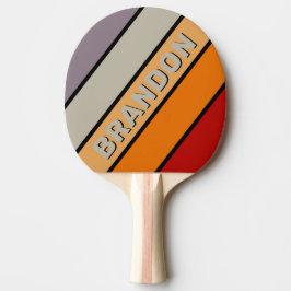 レトロヴィーはっきりしたブストライプのレインボー 卓球ラケット