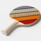 レトロヴィーはっきりしたブストライプのレインボー 卓球ラケット (正面アングル)