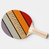 レトロヴィーはっきりしたブストライプのレインボー 卓球ラケット (横)