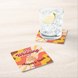 レトロヴィーブヴィンテージウェディング スクエアペーパーコースター