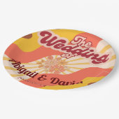 レトロヴィーブヴィンテージウェディング ペーパープレート (アングル)