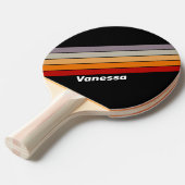 レトロヴィーベストライプのレインボー 卓球ラケット (正面アングル)