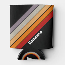 レトロヴィーベストライプのレインボー 缶クーラー