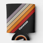 レトロヴィーベストライプのレインボー 缶クーラー (裏面)