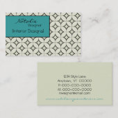 レトロー無線ビジネスカード、ターコイズ 名刺 (正面/裏面)