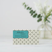 レトロー無線ビジネスカード、ターコイズ 名刺 (スタンド正面)