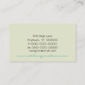 レトロー無線ビジネスカード、ターコイズ 名刺 (裏面)