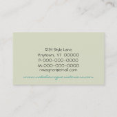 レトロー無線ビジネスカード、ターコイズ 名刺 (裏面)