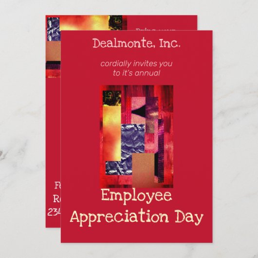 レトロ丁合い 招待状 (正面/裏面)